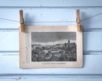 1892 Vintage Stockholm Lithograph Illustration