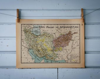 1941 Vintage Map of Iran