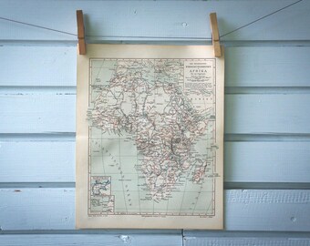 1907 Vintage History of Africa Exploration Map