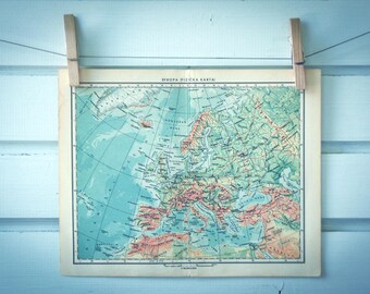 1959 Vintage Map of Europe