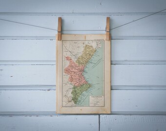 1937 Vintage Valencian Community Map