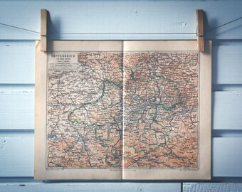 1888 Vintage Upper Austria Map
