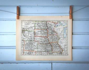 1901 Vintage Northwest Central USA Map