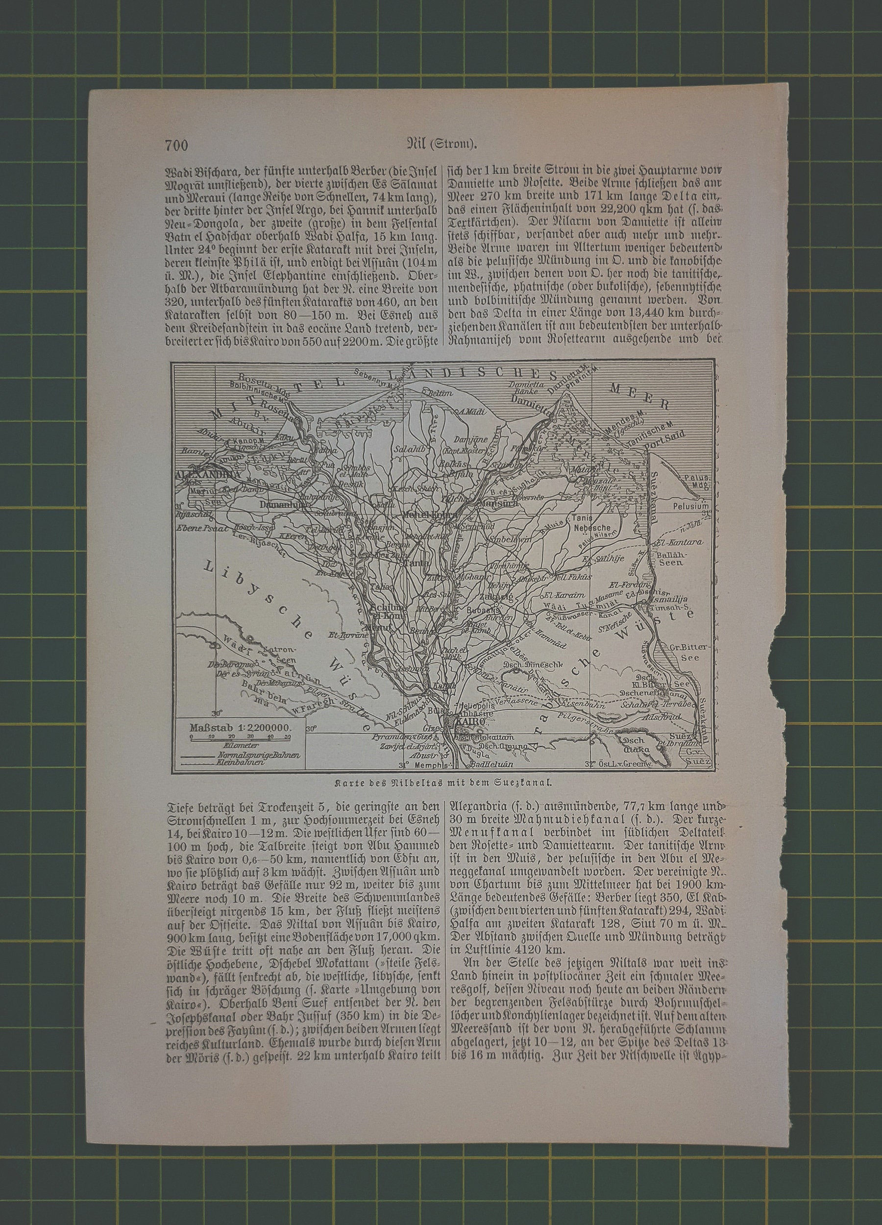 1907 Vintage Nile Delta Map