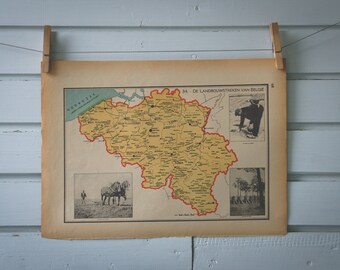 1941 Vintage Belgium Map