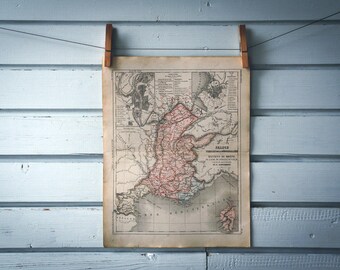 1860s Vintage South France Map