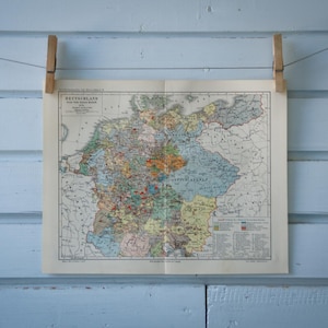 Mapa antiguo de Alemania del siglo XIV de 1907