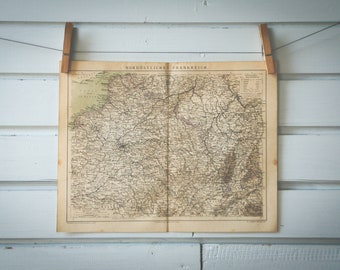 1887 Vintage North France Map