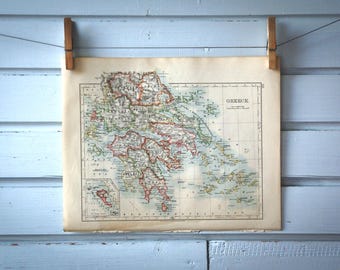 1907 Vintage Map of Greece