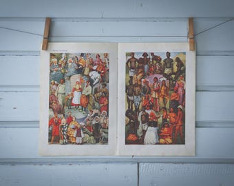 1937 Vintage Human Races Illustration