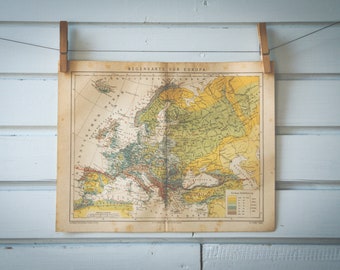 1887 Vintage Rainfall Map of Europe