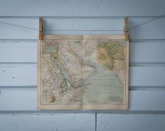 1887 Vintage Arabian Peninsula & Northeast Africa Map