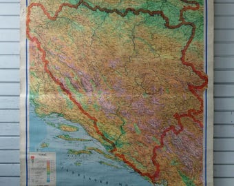 Rare find* 1972 Vintage Bosnia Map