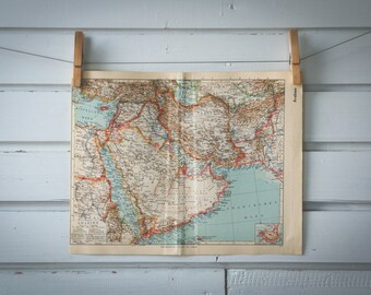 1936 Vintage Southwest Asia Map