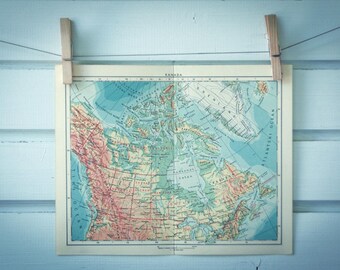 1959 Vintage Map of Canada