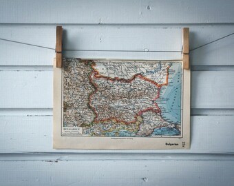 1936 Vintage Bulgaria Map