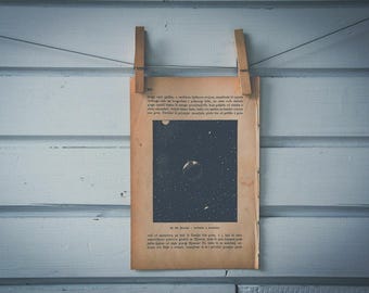 1895 Vintage Earth in Space Lithograph Illustration