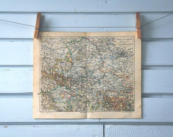 1907 Vintage Map of Saxony