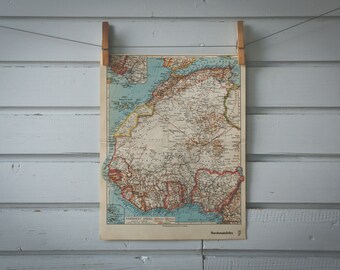 1936 Vintage West Africa Map