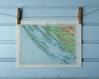 1971 Vintage North Dalmatia Map