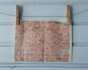 1909 Vintage Map of Paris