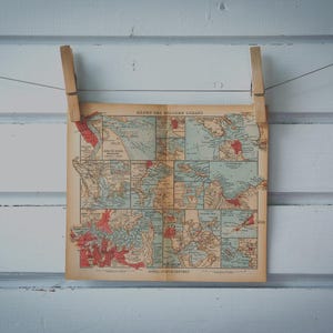 Mapa portów Oceanu Spokojnego z 1925 r.