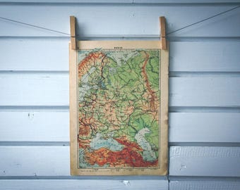 1939 Vintage Map of Russia