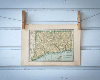 1923 Vintage Connecticut Map