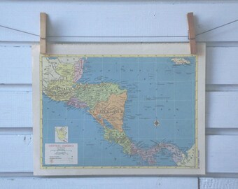 1955 Vintage Central America Map