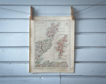 1907 Vintage Northeast Scotland Map