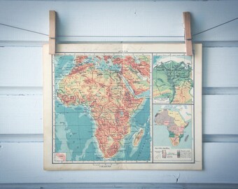 1956 Vintage Map of Africa