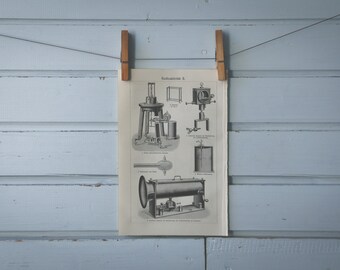 1907 Vintage Radioactivity Apparatus Lithograph Illustration