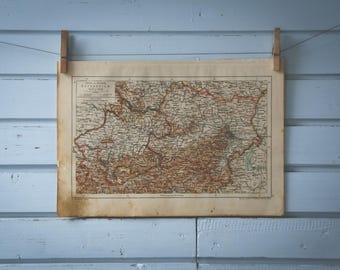 1904 Vintage East Austria Map