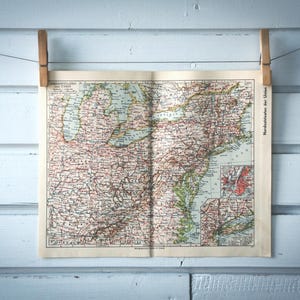 Carte vintage du nord-est des Etats-Unis de 1936