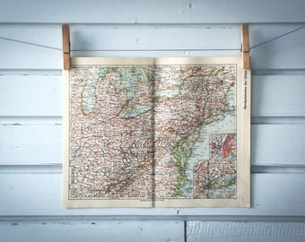 1936 Vintage Northeast USA Map