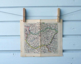 1932 Vintage Hungary Map