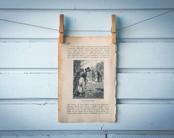 1890 Vintage Croquet Lithograph Illustration