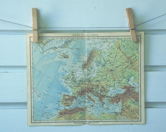 1951 Vintage Map of Europe