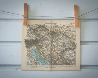 1893 Vintage Austria-Hungary Map