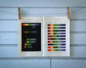 1907 Vintage Spectrum Chart Chromolithograph Illustration
