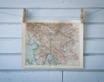 1907 Vintage Map of Slovenia