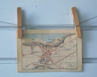 1920 Vintage Map of Thonon-les-Bains