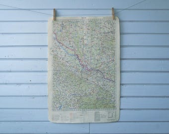 1955 Vintage Central Croatia & South Hungary Map