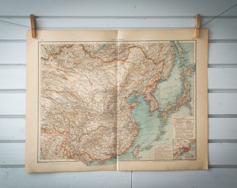 1901 Vintage Map of East Asia