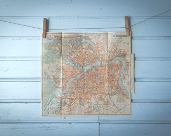 1904 Vintage Saint Petersburg Map