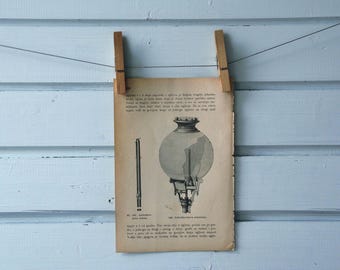 1891 Vintage Yablochkov Candle Lithograph Illustration