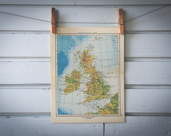 1956 Vintage United Kingdom Map
