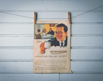 1930 Vintage Ovomaltine Advertisement Illustration