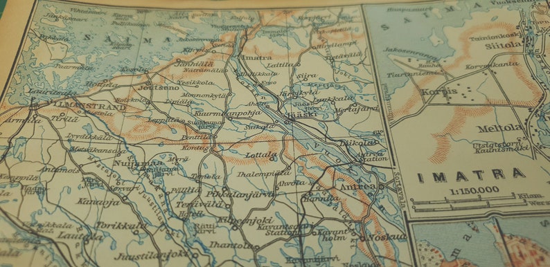 1912 Vintage Imatra Map image 3
