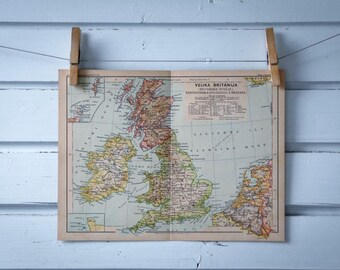 1890 Vintage UK & Ireland Map